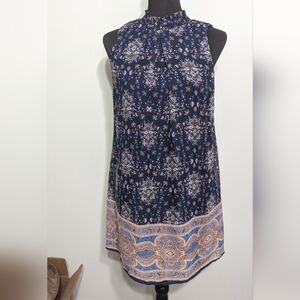 Speechless Navy Sleeveless Floral Dress